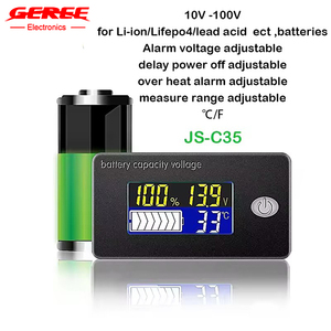 JS-C35โวลต์มิเตอร์และมิเตอร์วัดอุณหภูมิ12V/24V/36V/48V/72V DC10 ~ 100V Li-ion Lifepo4ตัวแสดงความจุของแบตเตอรี่ตะกั่วกรด - Product Image 2