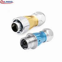 Ensemble de connecteurs RJ45 entièrement métalliques CNLINKO DH24, étanches IP68, connecteurs circulaires Ethernet RJ45 industriels pour réseau