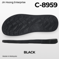 Sendal Jin Hoong Men C-8959 Hitam PVC Anti Air Anti Selip Tahan Lama Tebal 25mm Sol Luar Buatan Malaysia