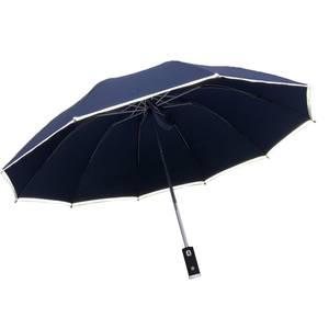 Parapluie personnel automatique <span class=keywords><strong>Kaysen</strong></span> LY, petit format, pliable en 3 sections, anti-UV, design minimaliste noir, poignée en plastique à commande manuelle, diamètre ouvert 100 cm - Product Image 5