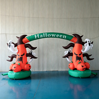 Arco Inflable Gigante Personalizado para Halloween, Diseño de Árbol de Calabazas y Fantasmas, Tela Oxford Resistente al Sol para Entrada de Fiestas al Aire Libre