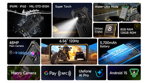 Ulefone 4G Téléphone Robuste 5700mAh 8+128GB 48MP Arrière/8MP Avant Caméra Double SIM NFC Android 15 Téléphone Rugking 3 Pro - Product Image 4