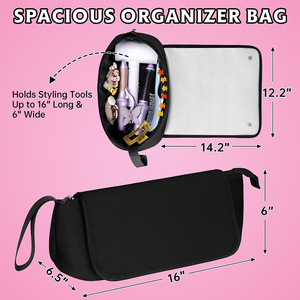 Sac de voyage pour outils capillaires avec tapis résistant à la chaleur pour <span class=keywords><strong>lisseur</strong></span>, fer à boucler, sèche-<span class=keywords><strong>cheveux</strong></span>, compatible avec <span class=keywords><strong>Dyson</strong></span> - Product Image 2