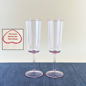 Cadeau de qualité supérieure en forme de <span class=keywords><strong>coeur</strong></span> longue tige en plastique verre à vin rouge flûte à <span class=keywords><strong>champagne</strong></span> créative pour table de mariage - Product Image 5