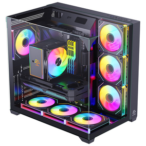 Snowman thiết kế độc đáo Gamer PC Mid Tower Máy tính để bàn Chassis trường hợp ATX mATX Mini ITX Tempered Glass tấm Micro ATX Máy tính để bàn màu đen - Product Image 4