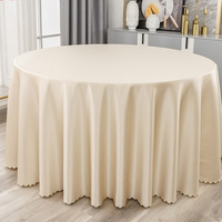 Nappe ronde en satin blanc de 120 pouces, en tissu lisse et soyeux, pour dîner de fête, mariage, banquet
