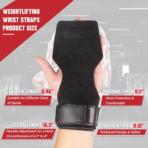 Impugnature da ginnastica in pelle traspirante con impugnature da polso Calleras Crossfitness per Training Cross-up allenamenti in palestra - Product Image 4