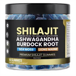 Gummies de Shilajit de l'Himalaya à Marque Blanche, Véganes et Pures, Énergie Instantanée, 60 Unités (2 par dose) pour Personnes d'Âge Moyen et Aînées - Product Image 1