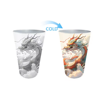Gobelet réutilisable changeant de couleur pour boissons froides 350ml 470ml, gobelet à bière jetable en aluminium