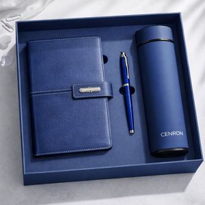 Custom Logo A5 PU Leather Notebook <b>Pen</b> & Vacuum Flask Gift Set, Luxury Corporate Business <b>Box</b> for Clients - Product Image 4