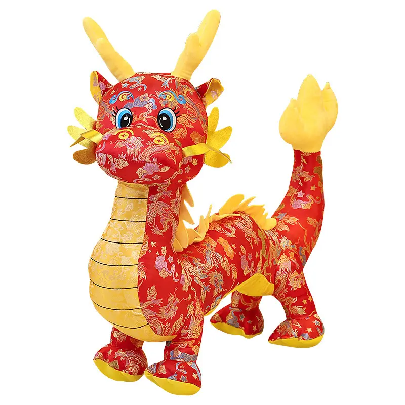 Jahr des Drachen Maskottchen Jahr des Drachen Puppe Plüsch tier Chinesische Drachen Tierkreis Puppe benutzer definierte Logo