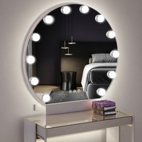 Vente en gros de miroir de coiffeuse LED à 12 ampoules pour miroir semi-circulaire mural de style hollywoodien