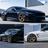 Jantes forgées concaves profondes de 18, 19, 20 et 22 pouces, 5x120, 5x114.3, 5x115, bronze, lèvres polies, pour Mustang, Camaro, Challenger, Hellcat