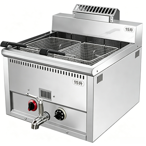 <span class=keywords><strong>Friteuse</strong></span> professionnelle à <span class=keywords><strong>gaz</strong></span> 15L, cuve unique en acier inoxydable, sur pied, au <span class=keywords><strong>gaz</strong></span> GPL/<span class=keywords><strong>gaz</strong></span> naturel, avec deux paniers pour restaurant - Product Image 1