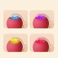 Balle teaser chat automatique jouet interactif roulant a mordiller lumineux silicone avec corde chats interieur