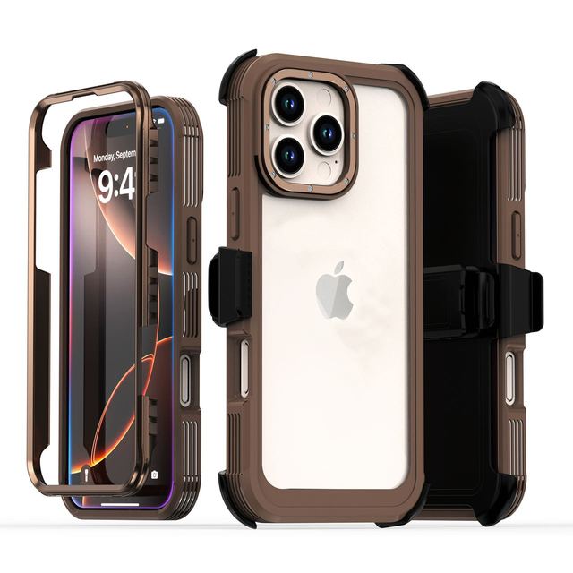 Heavy Duty Phone Cases for iPhone 17 16 15 14 14 13 Pro Max 2 in 1 Design Rugged Acrylic TPU Case Belt Clip Holster Phone Cover