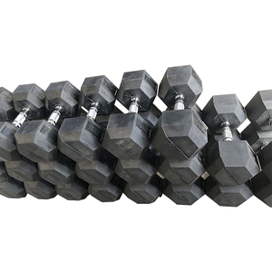 Fitness en Fonte Matériel Tête Ronde En Caoutchouc Haltère/<span class=keywords><strong>Hex</strong></span> Haltère Enduit - Product Image 2