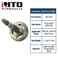 Arbre de transmission RITO 225-4541 325DL SBS140 2254541, arbre principal de pompe hydraulique, arbre cannelé, pièce de rechange pour pompe d'excavatrice
