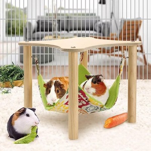 Cama para Animales Pequeños, Cama Rectangular de Madera Resistente para Mascotas, Chinchillas, Hámsters, Cobayas, Nido, Casa - Product Image 1