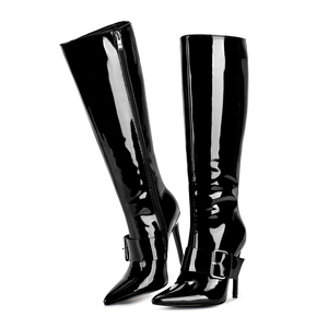 WETKISS <span class=keywords><strong>Bottes</strong></span> longues à talon aiguille noires sexy pour femmes, avec large ceinture à boucle à la cheville, style urbain, vente en gros 2026 - Product Image 5
