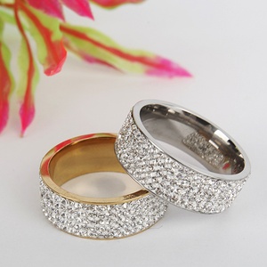 Fashion Design Diamond Band <b>Ring</b> Lady Stainless Steel <b>Crystal</b> Cz Engagement <b>Ring</b> - Product Image 4
