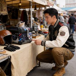 Caisse de transport pour animaux de compagnie 55L en PP étanche pour moto, grande capacité, pour 2 petits animaux, noir-blanc graffiti, 8 couleurs, fixation rapide - Product Image 3