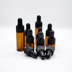 Mini Flacone Contagocce in Vetro Ambrato <span class=keywords><strong>per</strong></span> Oli Essenziali e Profumi, Fiala Portatile con Tappo Dorato <span class=keywords><strong>per</strong></span> Cosmetici e Sieri - Product Image 4