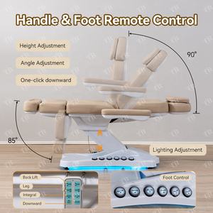 Cama de Cuidado Cosmético Turri, Silla Ajustable Reclinable para Salón de Belleza, <span class=keywords><strong>3</strong></span> Motores, Cama Plegable de Cosmetología - Product Image 3