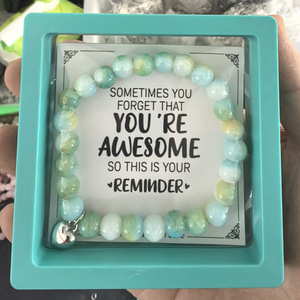 Pulsera Manshou con Dije de Corazón de Piedra Verde, Unisex, Caja de Regalo, Recordatorio de Amor Propio - Product Image 2