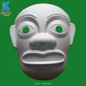 Beyaz DIY tam yüz maskeleri parti tam yüz maskeleri cadılar bayramı maskeli için yüksek kaliteli hamuru malzeme boyanabilir kağıt maske