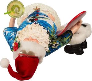 16 Inch (about 40.6 Cm) Resin Art Deco <b>Standing</b> Tropical Santa Claus Christmas Ceramic Coaster - Product Image 4