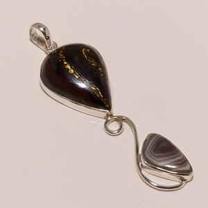 Joyería de moda de Plata de Ley 925 para mujer, colgante de piedras preciosas de ágata de tigre de hierro Natural, regalo para ocasiones - Product Image 1