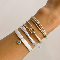 Nouveau design tendance Bracelet en corde tressée colorée en acier inoxydable plaqué or 18 carats