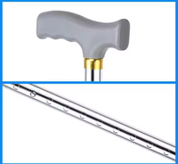 Aide à la marche pour personnes âgées de classe II, béquilles domestiques antidérapantes à quatre pieds, canne en acier inoxydable épaissie, réglable et stable