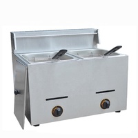 Thương Mại Thép Không Gỉ Tabletop 20L Gas Nồi Chiên Sâu Với 2 Tanks