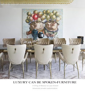 High End โรงแรมและบ้านเฟอร์นิเจอร์ไม้สังเคราะห์หนังเก้าอี้รับประทานอาหารโลหะสีเงินห<span class=keywords><strong>รู</strong></span>หราทันสมัยเก้าอี้ห้องรับประทานอาหาร - Product Image 4