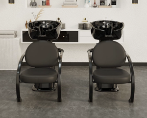 Bac à shampoing en céramique pour salon de coiffure, avec fonction de lavage de la tête semi-inclinable simple, pour lavage assis - Product Image 4