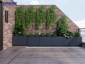 <span class=keywords><strong>Pot</strong></span> de fleurs en aluminium pour la décoration extérieure de la maison, jardin, assemblage en métal, grande taille - Product Image 2