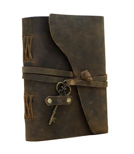 Cuaderno de bocetos y libreta de cuero suave antiguo con llaveros, hecho a mano, el mejor regalo para Unisex - Product Image 2