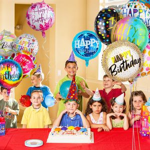 ลูกโป่งฟอยล์หนา 18 นิ้ว ลายสุขสันต์วันเกิด รูปทรงกลม พิมพ์ตัวเลข สำหรับตกแต่งงานวันเกิด ขายดี - Product Image 3