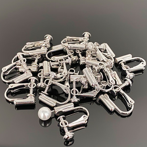 Clip-on Earrings Copper Alloy <b>Screw</b> Type Painless For Unisex Jewelry Making - Product Image 2