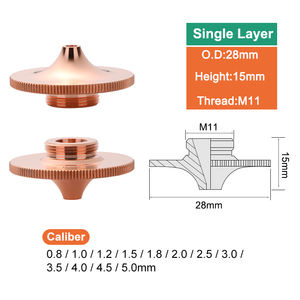 Boquilla Láser de Doble Capa con Rosca M11, 28 mm de Diámetro Exterior Cabezales Láser de Alta Precisión Universales de 15 mm de Altura y <span class=keywords><strong>Calibre</strong></span> de 0.8-5.0 mm - Product Image 3