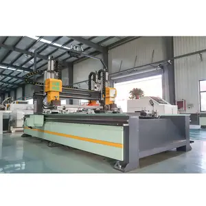 Automatic cnc wood panel door four side edge saw machine cnc router with band saw for cutting wooden door