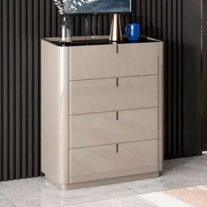 Meuble de salon moderne gris clair brillant avec rangement pour l'organisation de la maison, armoire à chaussures moderne gris clair avec porte - Product Image 4