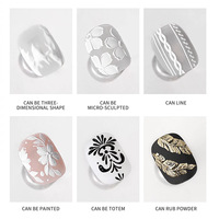 Gel à ongles UV/LED durcissable sans rinçage noir et blanc, colle à embossage 3D pour ongles, gel de sculpture professionnel pour nail art