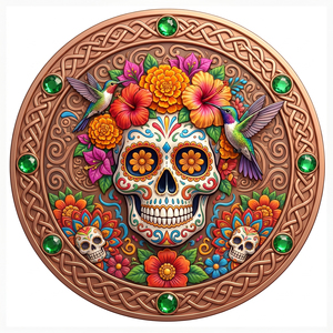 Moneda <span class=keywords><strong>de</strong></span> desafío <span class=keywords><strong>de</strong></span> azúcar <span class=keywords><strong>de</strong></span> 1 oz <span class=keywords><strong>de</strong></span> cobre puro 999, estilo animal Día <span class=keywords><strong>de</strong></span> los Muertos, con incrustaciones <span class=keywords><strong>de</strong></span> diamantes <span class=keywords><strong>de</strong></span> imitación, recubrimiento UV, gótico, <span class=keywords><strong>Memento</strong></span> <span class=keywords><strong>Mori</strong></span>, cuervo - Product Image 1