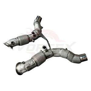 Vortex SS304 Heat Shield Turbo Headers for Ferrari F8 Tributo Spider 3.9L V8 Twin Turbo F154CG Performance Racing Downpipes - Product Image 3