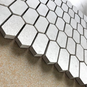 Long hexagone <span class=keywords><strong>gris</strong></span> <span class=keywords><strong>clair</strong></span> pierre naturelle <span class=keywords><strong>carrelage</strong></span> mosaïque 10mm épaisseur pour décoration murale intérieure parquet caractéristique pour projets hôteliers - Product Image 4