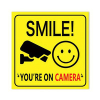 Autocollant adhésif en PVC de surveillance vidéo extérieure Baide Smile Youre on Camera avec avertissement de portée CCTV, Jiangxi Chine