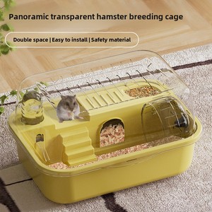 Super Large Acrylic Hamster Cage Gold Silk Double Villa Design <strong>Cheap</strong> Transparent Supplies House Solid Pattern Plastic Tray Box - Product Image 4